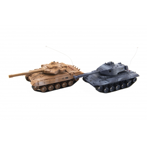 Tank RC 2ks 25cm tanková bitva+dobíjecí pack 27MHZ a 40MHz se zvukem se světlem v krabici 50x20x23cm - Cena : 928,- Kč s dph 