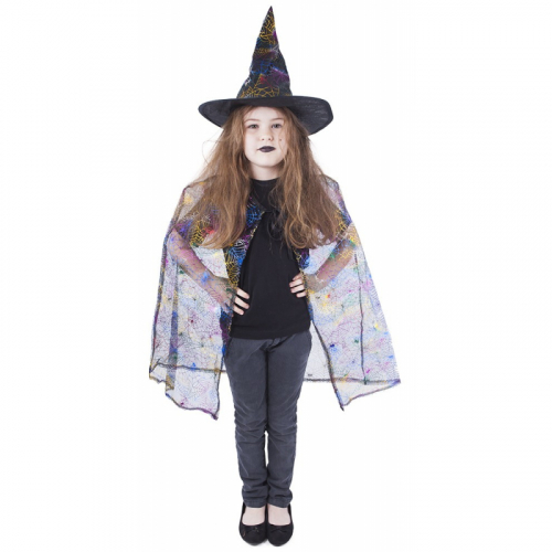 karnevalový kostým čarodějnice - plášť + klobouk