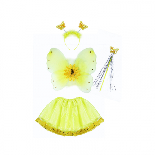 karnevalový kostým slunečnice s křídly, 4 ks