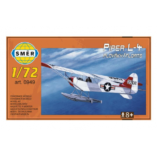 Obrázek Model Piper L-4 plováky 1:72 14,7x9,3cm