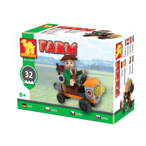 Obrázek Stavebnice Dromader Traktor farma 92899 32ks v krabici 9x7x5cm