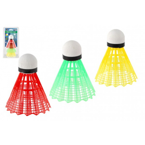 Obrázek Míčky/Košíčky na badminton barevné plast 3ks na kartě 11x21cm
