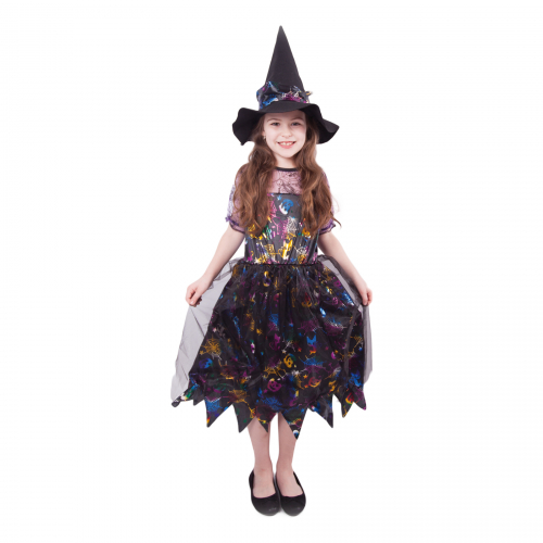 Dětský kostým čarodějnice barevná (M) e-obal