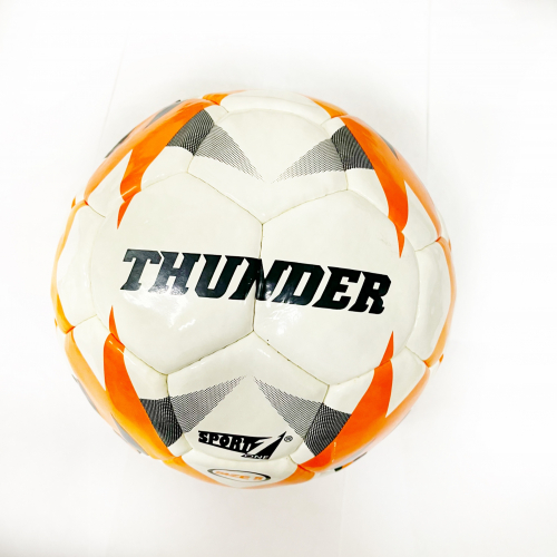 Míč kožený fotbalový - Thunder oranžový