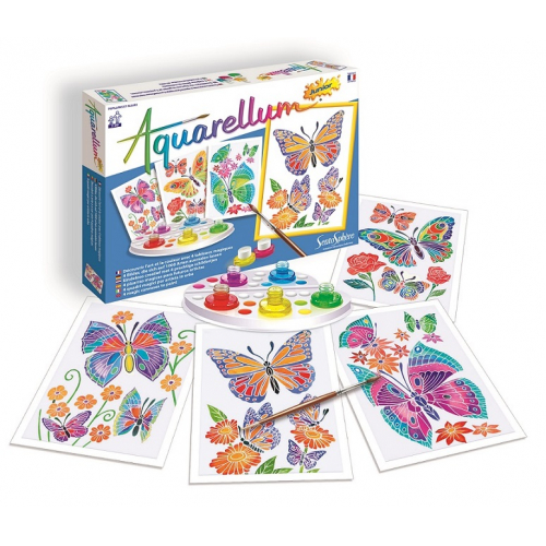 Akvarely junior - Motýli a květiny
