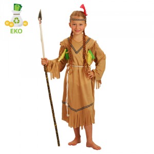 Dětský kostým indiánka s čelenkou (M) EKO