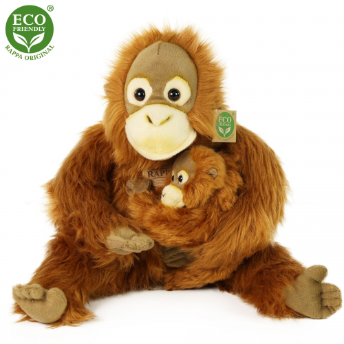 Plyšový orangutan s mládětem 28 cm ECO-FRIENDLY