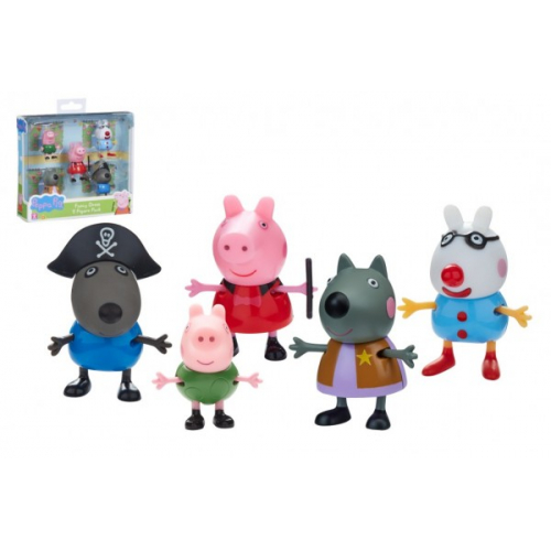 Obrázek Prasátko Peppa/Peppa Pig plast set 5 figurek v maškarních šatech v krabičce 16x15x4,5cm