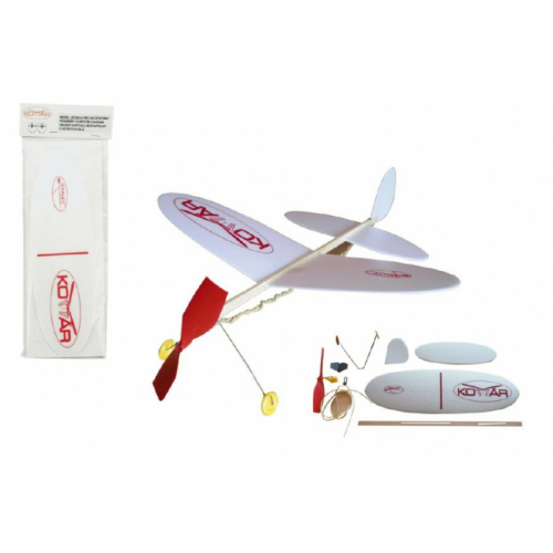 Letadlo Komár model na gumu polystyren/dřevo 38x31cm - Cena : 146,- Kč s dph 