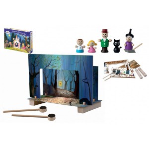 Obrázek Magnetické divadlo Perníková chaloupka dřevo v krabici 33x23x3,5cm
