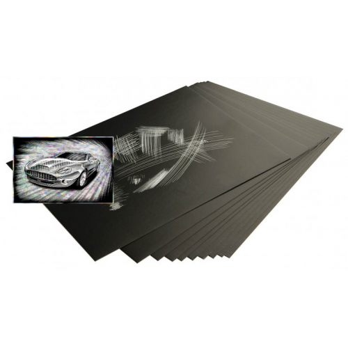 Obrázek Škrabací folie holografická 22,9 x 15,2 cm 10 ks