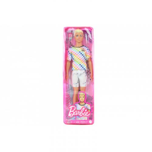 Barbie Model ken - kostkované tričko a kraťasy GRB90 TV - Cena : 253,- Kč s dph 