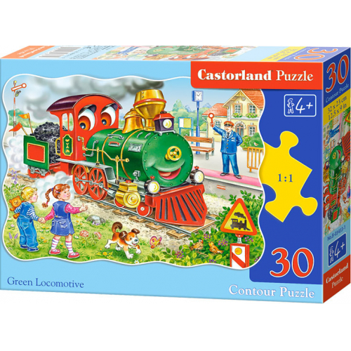 Obrázek Puzzle 30 - Zelená lokomotiva