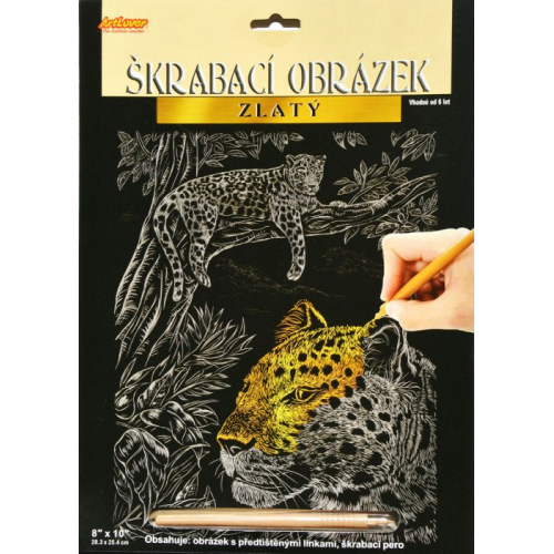 Obrázek Škrabací obrázek zlatý - Leopard