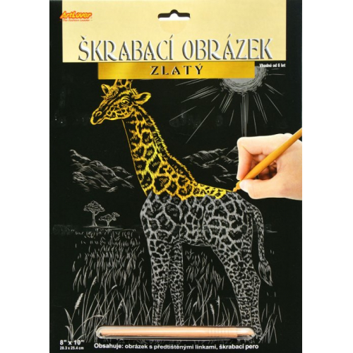 Obrázek Škrabací obrázek zlatý - Žirafa