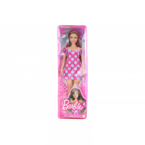 Obrázek Barbie Modelka - růžové šaty s velkými puntíky GRB62 TV