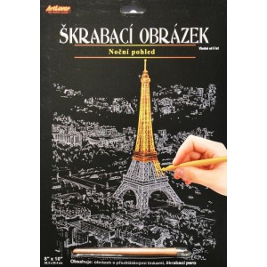 Obrázek Škrabací obrázek - noční výhled - Eiffelka