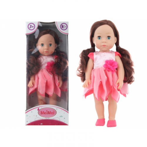 Obrázek Panenka brunetka v růžových šatech