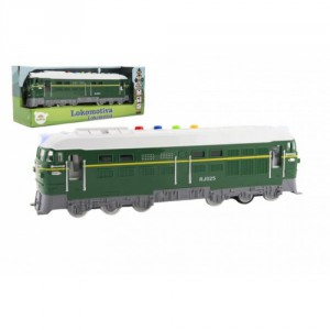 Obrázek Lokomotiva/Vlak zelená plast 35cm na baterie se zvukem se světlem v krabici 41x16x12cm