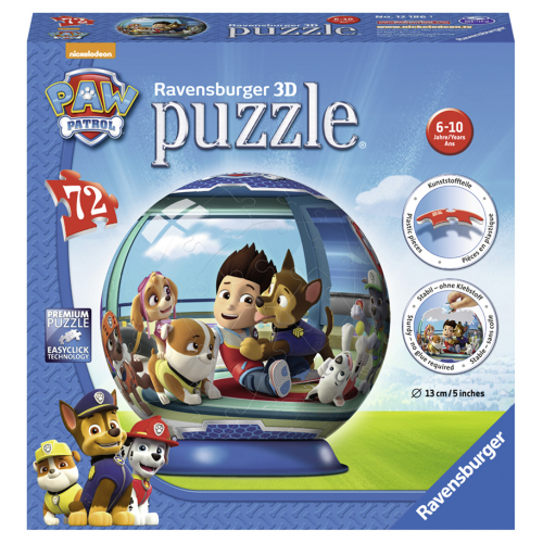 Obrázek Tlapková Patrola puzzleball 3D 72 dílků