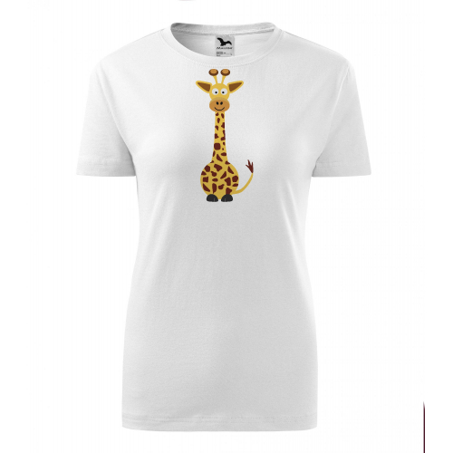 Obrázek Dámské Tričko Classic New - Veselá zvířátka - Žirafa, vel. S , bílá
