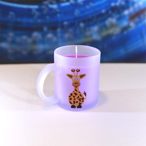 Vonná svíčka Veselá zvířátka - Žirafa - fialová, vanilka
