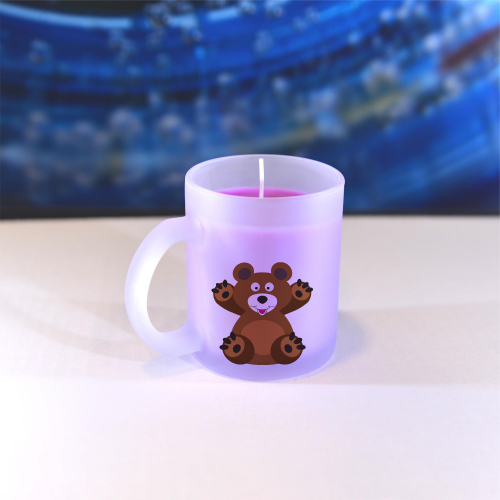 Vonná svíčka Veselá zvířátka - Medvídek - fialová, vanilka