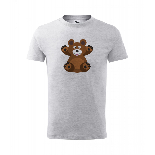 Obrázek Dětské Tričko Classic New - Veselá zvířátka - Medvídek, vel. 6 let , šedý melír