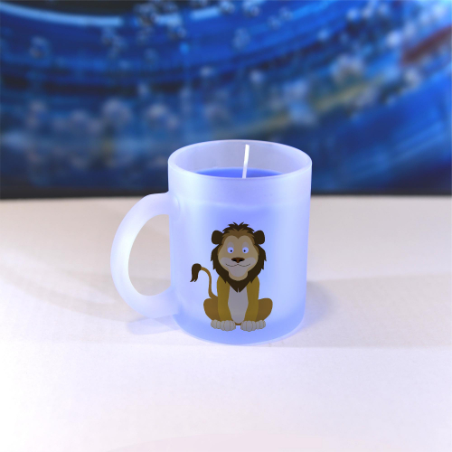 Obrázek Vonná svíčka Veselá zvířátka - Lvíček - modrá, vanilka
