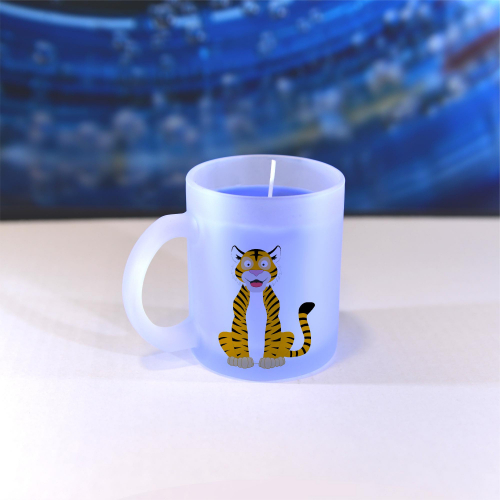 Obrázek Vonná svíčka Veselá zvířátka - Tygřík - modrá, vanilka