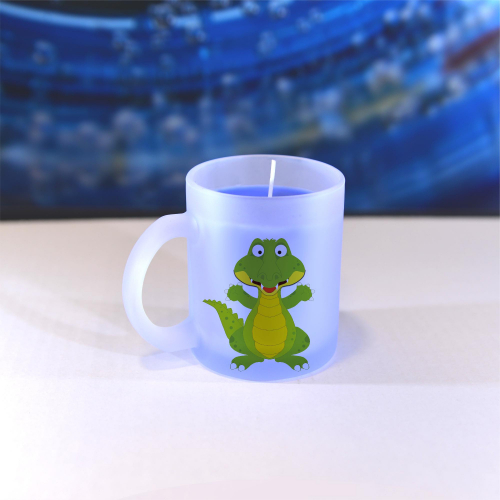 Obrázek Vonná svíčka Veselá zvířátka - Krokodýl - modrá, vanilka