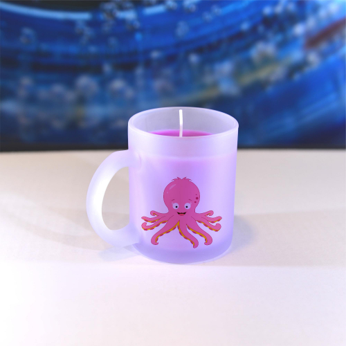 Vonná svíčka Veselá zvířátka - Chobotnička - fialová, třešeň