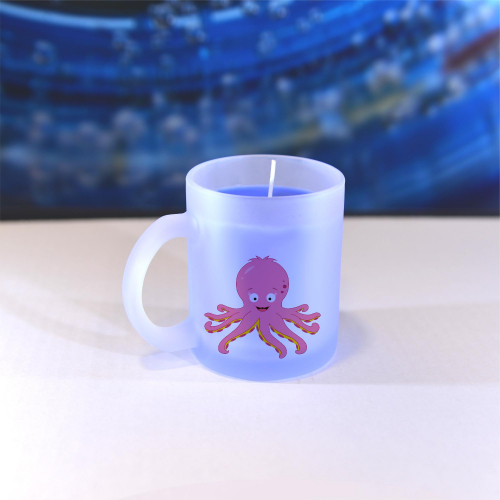 Obrázek Vonná svíčka Veselá zvířátka - Chobotnička - modrá, vanilka