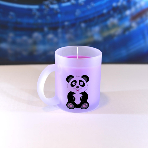 Vonná svíčka Veselá zvířátka - Panda - fialová, růže
