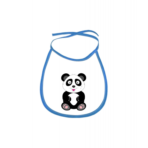 Obrázek Dětský bryndák Veselá zvířátka - Panda - modrý