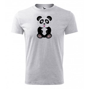Obrázek Pánské Tričko Classic New - Veselá zvířátka - Panda, vel. S , šedý melír
