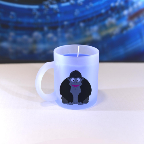 Obrázek Vonná svíčka Veselá zvířátka - Gorila - modrá, vanilka