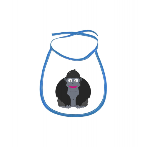 Dětský bryndák Veselá zvířátka - Gorila - modrý