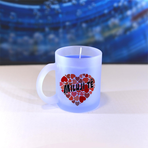 Obrázek Vonná svíčka Valentýn - Miluji Tě #4 - modrá, vanilka