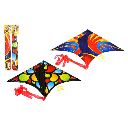 Obrázek Drak létající plast 61x114cm barevný 2 druhy v sáčku 10x60cm