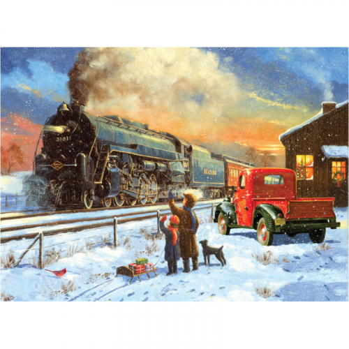 Obrázek Malování podle čísel 40x32cm - Parní vlak v zimě