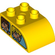 LEGO DUPLO - Kostika Oblouk 2x3x1 s potiskem . 9, Svtle Yellow - Cena : 14,- K s dph 