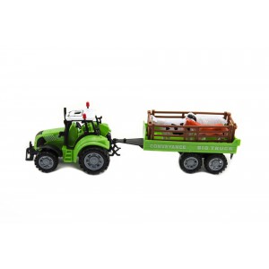 Traktor s pvsem a zvtky plast 35cm - 3 barvy na setrvank v blistru - Cena : 119,- K s dph 
