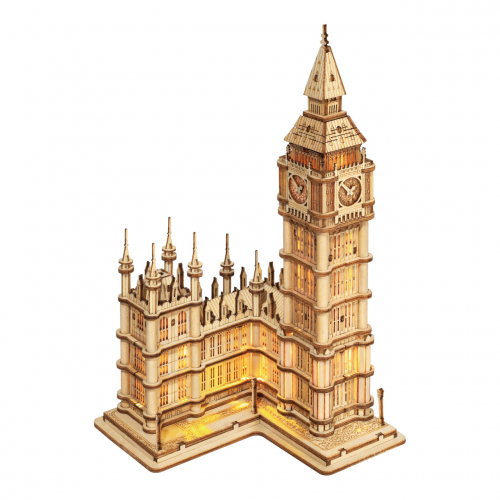 Obrázek RoboTime dřevěné 3D puzzle hodinová věž Big Ben svítící