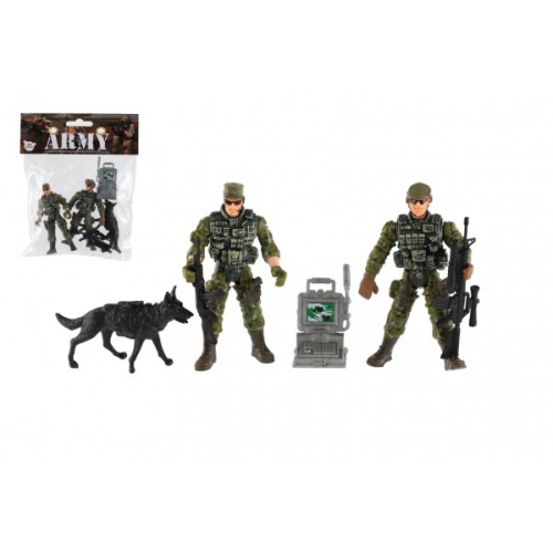 Obrázek Sada vojáci se psem s doplňky 6ks plast v sáčku 17x20x3cm