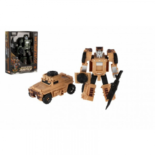 Obrázek Transformer auto/robot vojenský plast 14cm 2 barvy v krabičce 13x18x5cm