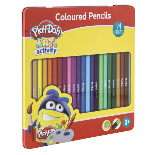 Obrázek Barevné pastelky v kovovém boxu 24 ks, Play-Doh