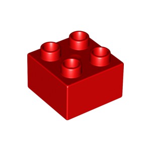 LEGO DUPLO - Kostika 2x2, erven - Cena : 9,- K s dph 