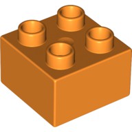 LEGO DUPLO - Kostika 2x2, Oranov - Cena : 7,- K s dph 