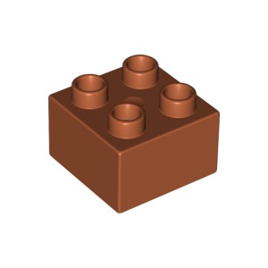 LEGO DUPLO - Kostika 2x2, Tmav oranov - Cena : 5,- K s dph 